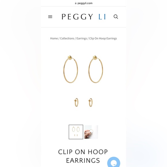 Peggy Li - Clip On Hoop Earrings Gold Plate - 13mm - Picture 2 of 8